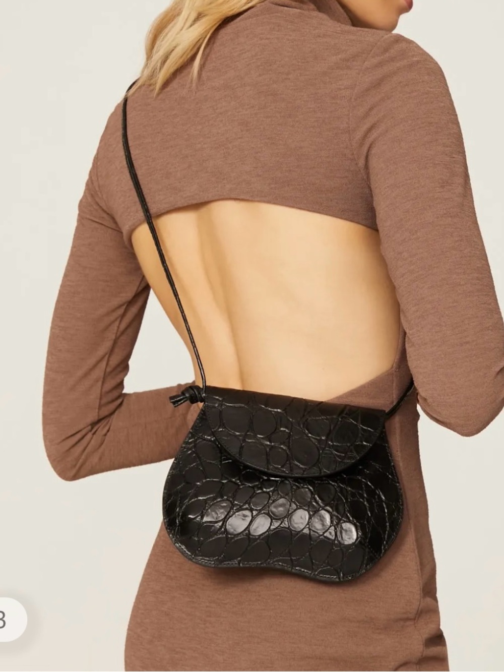 Little Liffner Black Croc Embossed Leather Mini Bag Purse Minimalist
Good cond